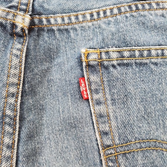 Levis 505 Jeans Mens 38x34 Heavy Blue Denim Regular Fit Straight Leg Classic - Picture 10 of 16